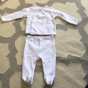 White Ralph Lauren long sleeve with footed pants